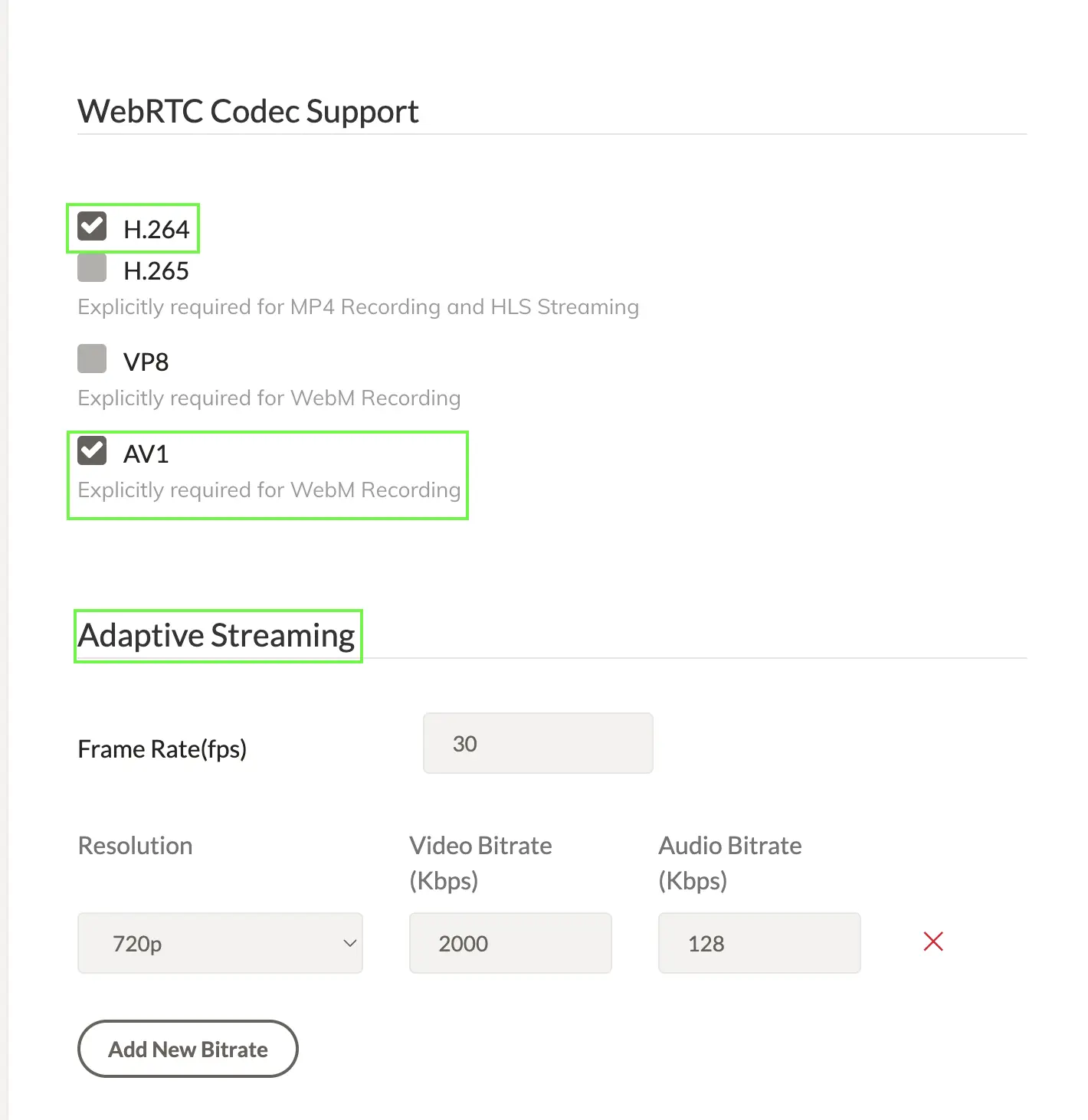 AV1 + H264 with ABR