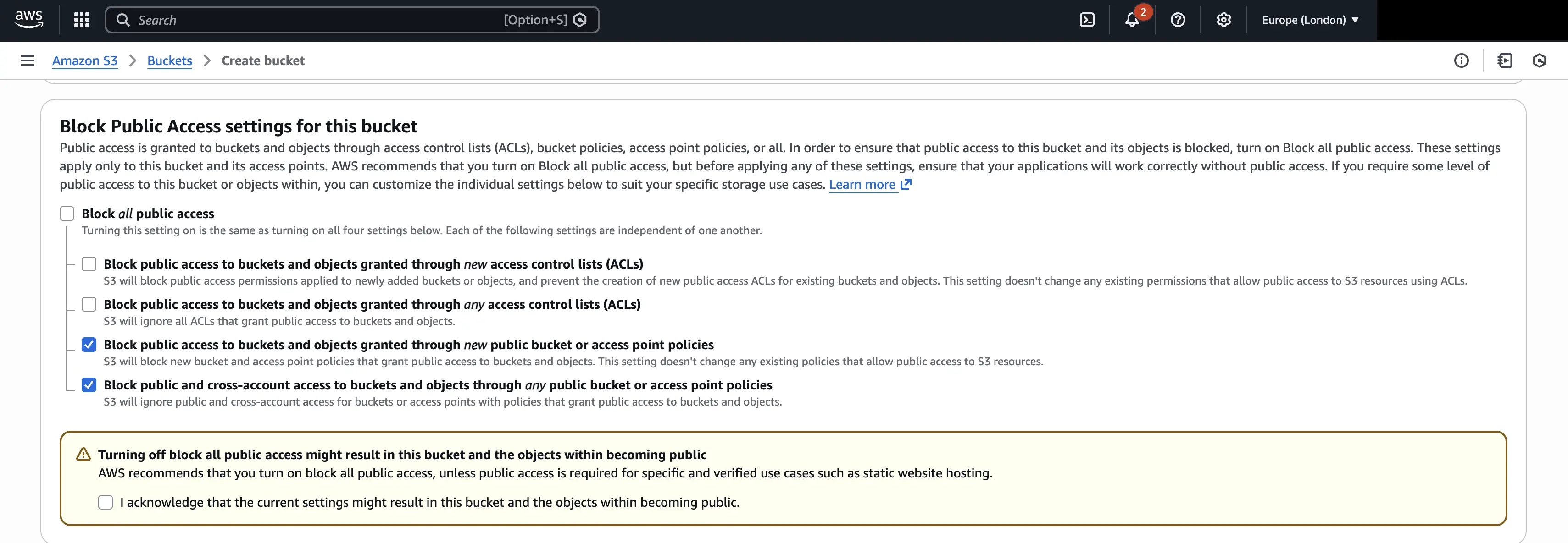 Block Public Access